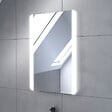 AURLANE - Meuble salle de bain 60x80 - Finition chene naturel - vasque blanche + miroir Led - TIMBER 60 - vignette