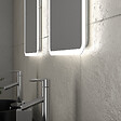 AURLANE - Meuble salle de bains 120cm Chene et noir, Vasques rondes Diam 41cm et Miroirs Led 40x60 - OMEGA - vignette