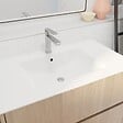 AURLANE - Pack Meuble Salle de Bains 80 cm Chêne Clair, 2 tiroirs avec Vasque Céramique - XENOS - vignette