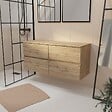 AURLANE - Meuble de Salle de Bains 120 cm à Tiroirs avec Plan Finition Chêne Naturel - TIMBER - vignette