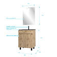 AURLANE - Meuble salle de bain 60x80 - Finition chene naturel + vasque noire + miroir Led - TIMBER 60 - Pack19 - vignette