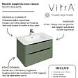 VITRA - meuble vasque supendu VitrA Sento Round 80cm Vert mat - vignette