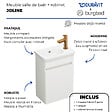 BURGBAD - Pack meuble suspendu lave-mains Joline blanc mat + Robinet lave-mains eau froide Duravit Wave bronze brossé - vignette