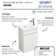 BURGBAD - Pack meuble suspendu lave-mains Joline blanc mat + Robinet lave-mains eau froide Duravit Wave Chromé brillant - vignette