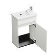 BURGBAD - Pack meuble suspendu lave-mains Joline blanc mat + Robinet lave-mains eau froide Duravit Wave noir mat - vignette