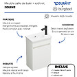 BURGBAD - Pack meuble suspendu lave-mains Joline blanc mat + Robinet lave-mains eau froide Duravit Wave noir mat - vignette