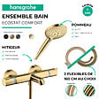 HANSGROHE - Pack mitigeur bain douche thermostatique Ecostat Comfort + Flexible Designflex + Pommeau Raindance Select 3jets doré - vignette