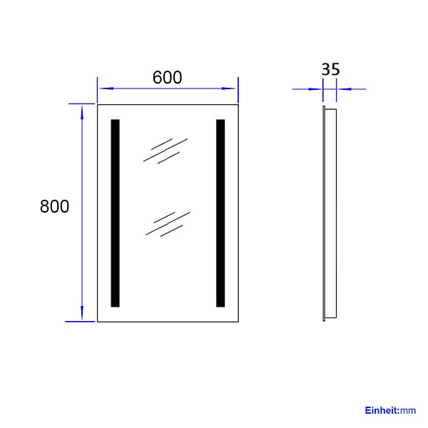 EMKE - EMKE Miroir lumineux salle de bain 60x80cm, Miroir LED salle de bain, Miroir avec l'éclairage, Lumière blanche froide - large