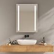 EMKE - EMKE Miroir lumineux salle de bain 60x80cm, Miroir LED avec Interrupteur à bouton, Anti-buée, Miroir avec éclairage lumière Blanche Froide/Chaude - vignette