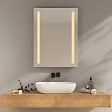 EMKE - EMKE Miroir lumineux salle de bain 60x80cm, Miroir LED avec Interrupteur à bouton, Anti-buée, Miroir avec éclairage lumière Blanche Froide/Chaude - vignette
