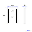 EMKE - EMKE Miroir lumineux salle de bain 60x80cm, Miroir LED avec Interrupteur à bouton, Anti-buée, Miroir avec éclairage lumière Blanche Froide/Chaude - vignette