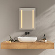 EMKE - EMKE Miroir lumineux salle de bain 45x60cm, Miroir LED avec Interrupteur à bouton, Anti-buée, Miroir avec éclairage lumière Blanche Froide/Chaude - vignette