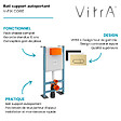 VITRA - Bâti-support VitrA V-Fix Core auto-portant + Plaque Root Round Noir mat - vignette