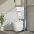 VITRA - Pack WC suspendu VitrA Integra blanc + bâti mur porteur V-Fix Core + Plaque Round Blanche - vignette