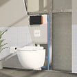 VITRA - Pack WC suspendu VitrA Sento Blanc Compact + Bâti auto-portant V-Fix Core + Plaque Round Noir mat - vignette
