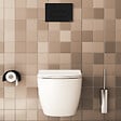VITRA - Pack WC suspendu VitrA Sento Blanc Compact + Bâti auto-portant V-Fix Core + Plaque Round Noir mat - vignette