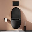 VITRA - Pack WC suspendu VitrA Sento noir + bâti autoportant V-Fix Core + Plaque Round Noir mat - vignette