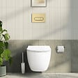 VITRA - Pack WC suspendu VitrA Sento blanc mat + bâti autoportant V-Fix Core + Plaque Round or brossé - vignette