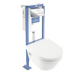 VILLEROY ET BOCH - Pack WC suspendu sans bride  Architectura directflush + abattant frein de chute + bâti-support autoportant + plaque chromée - vignette