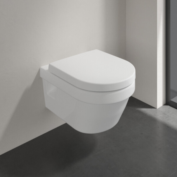 VILLEROY ET BOCH - Pack WC suspendu sans bride  Architectura directflush + abattant frein de chute + bâti-support autoportant + plaque chromée - large