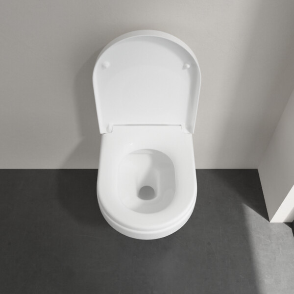 VILLEROY ET BOCH - Pack WC suspendu sans bride  Architectura directflush + abattant frein de chute + bâti-support autoportant + plaque chromée - large