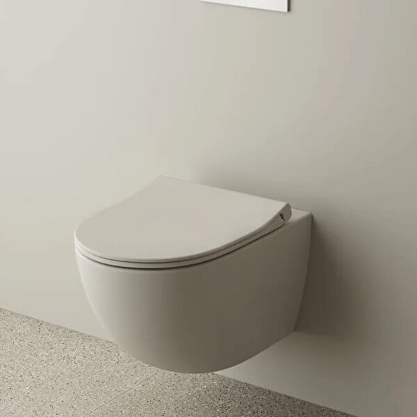 VITRA - Pack WC suspendu VitrA Sento lin mat + bâti autoportant V-Fix Core + Plaque Round blanc - large