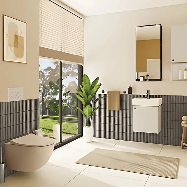 VITRA - Cuvette WC suspendu sans bride VitrA Sento lin + abattant frein de chute déclipsable - large