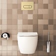 VITRA - Pack WC suspendu VitrA Sento Blanc Compact  + Bâti auto-portant V-Fix Core + Plaque Round Or brossé - vignette
