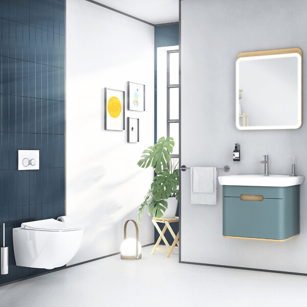VITRA - Cuvette WC suspendu sans bride VitrA Sento blanc mat + abattant frein de chute - large