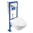 VILLEROY ET BOCH - Pack WC suspendu sans bride Architectura Twistflush [e³] rond + bâti-support ViConnect + plaque chrome brillant - vignette