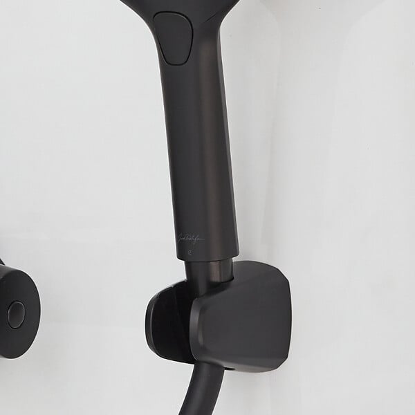 JACOB DELAFON - Pommeau de douche Metro 3 jets noir + flexible + support - large