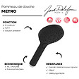 JACOB DELAFON - Pommeau de douche Metro 3 jets noir + flexible + support - vignette