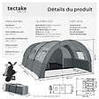 TECTAKE - Tente tunnel Roskilde pour 6 personnes gris clair/gris foncé - vignette