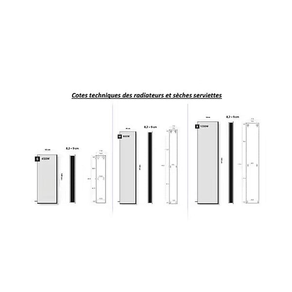 MARMOX - Radiateur électrique monochrome noir U-Tile vertical - large