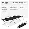 TECTAKE - Lit de camp en aluminium noir - vignette