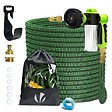 VOUNOT - Tuyau d’Arrosage Extensible 30m avec Récipient Savon et accessoires vert - vignette