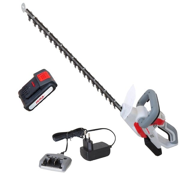 IKRA - Taille haie sans fil 20V - Lame de coupe 54 cm - Batterie Lithium 2.0Ah + Chargeur 20V - Très léger IKRA - large