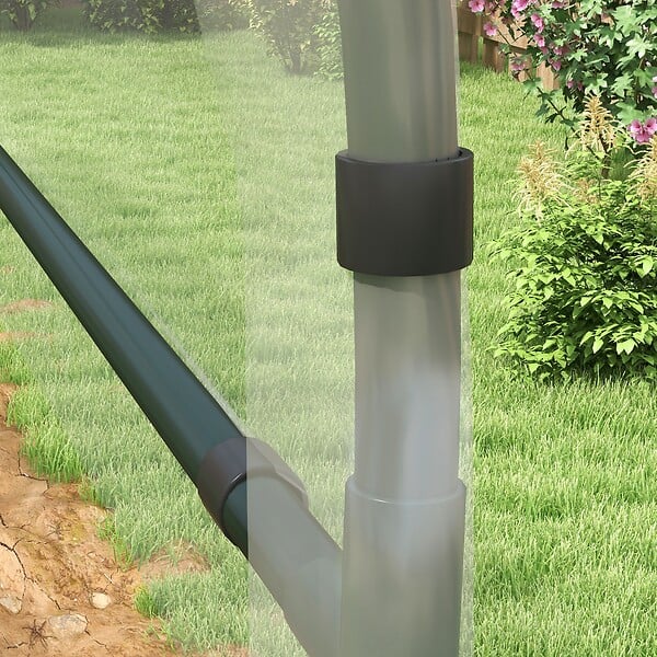 OUTSUNNY - Serre de jardin serre à tomates dim. 6L x 1,23l x 1,71H m acier thermolaqué vert PE haute densité transparent - large