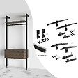 EMUCA - Kit de fixation pour 1 étagère en bois, 1 module et 1 tringle de suspension, longueur 1m Zero, Zamak, Peint en noir texturé - vignette