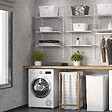 EMUCA - Kit de pour 3 étagères avec consoles et supports muraux Jagmet, longueur 280mm, Acier, Peint en blanc - vignette