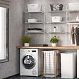 EMUCA - Kit de pour 3 étagères avec consoles et supports muraux Jagmet, longueur 380mm, Acier, Peint en blanc - vignette