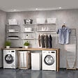 EMUCA - Kit de pour 3 étagères avec consoles et supports muraux Jagmet, longueur 380mm, Acier, Peint en blanc - vignette