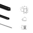 EMUCA - Kit de quincaillerie pour armoire à 2 portes coulissantes avec fermeture souple Placard 74, Modèle de poignée Sharp, épaisseur 16mm, panneaux non inclus, Peint en Noir - vignette