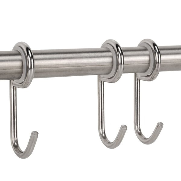 EMUCA - Support adhésif pour cuisine avec 5 crochets Supra, acier inoxydable - large