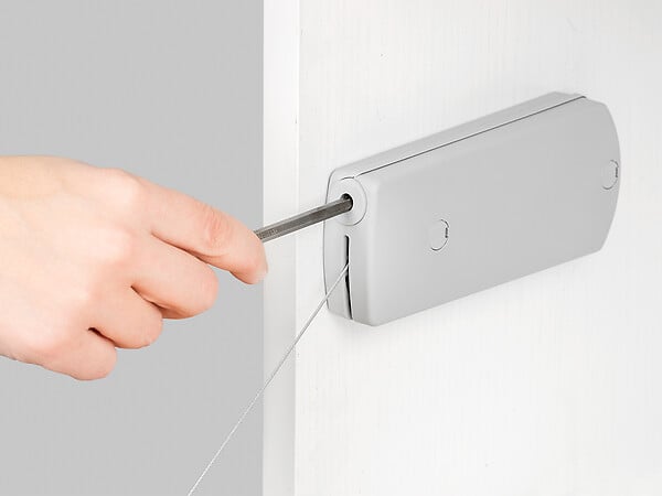 EMUCA - Mécanisme de porte Relevable Microwinch, 4kg, acier et plastique, gris - large