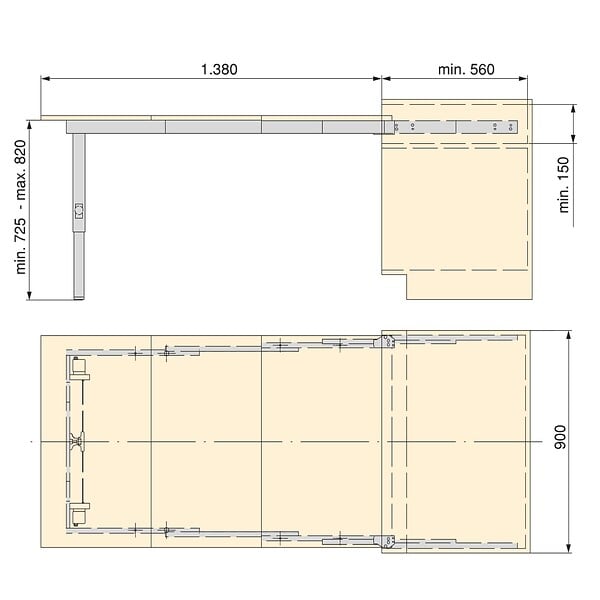 EMUCA - Coulisses pour table à rallonge Party, Aluminium, Inox anodisé - large