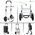 VOUNOT - Chariot de course pliable aluminium 2 roues avec sac isotherme noir - vignette