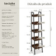 TECTAKE - Étagère échelle Bois foncé industriel, rustique - vignette