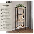 TECTAKE - Étagère échelle Bois clair industriel, Chêne Sonoma - vignette