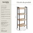 TECTAKE - Étagère échelle Bois clair industriel, Chêne Sonoma - vignette